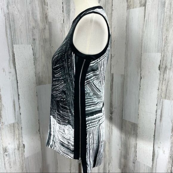 Helmut‎ Lang Black Silk Sleeveless Blouse Top Shirt Side Zip Up Crew Neck P - Picture 5 of 13